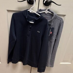 Vineyard Vines Boys’ Navy Quarter Zip and Polo - sold as a set